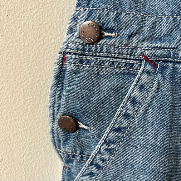 Free People Denim Shortalls Overall Shorts Size 28 - Picture 3 of 6